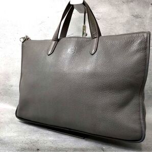 値下げ歓迎 定価16万 美品 LOEWE ロエベ ブリーフケース トートバッグ トレド 革 ビジネスバッグ グレー アナグラム