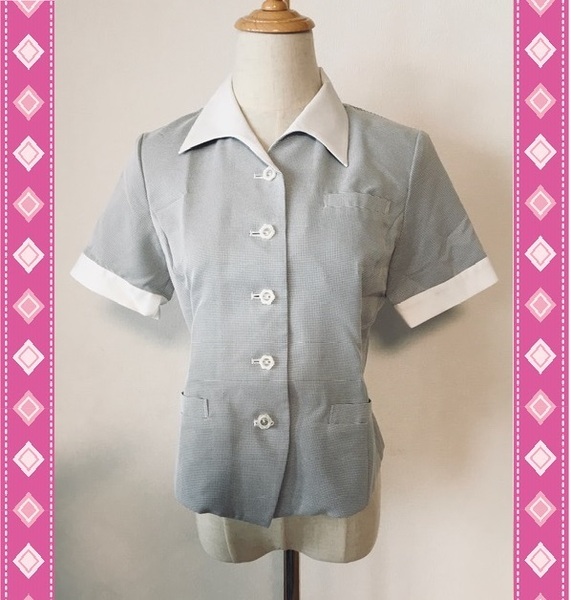 ※Bランク※【中古】FOLK_9号_オーバーブラウス/FB7068/半袖シャツ/フォーク/かわいいOL会社制服/おしゃれ事務服