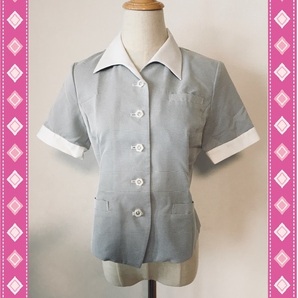 ※Bランク※【中古】FOLK_7号_オーバーブラウス/FB7068/半袖シャツ/フォーク/かわいいOL会社制服/おしゃれ事務服