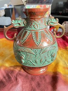  fine art handicraft .. phoenix writing vase 