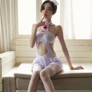 レースクイーン シースルー オープンクロッチ コスプレ sexy ベビードール ハイレグレオタード ナース スケスケ マイクロミニ