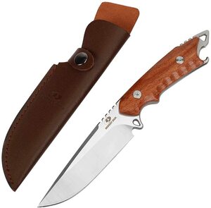 【新品 送料無料】MOSSY OAK ナイフ シースナイフ フルタング構造 ウッドグリップ 高耐久 キャンプ 釣り アウトドアギア 装飾穴 シース付属
