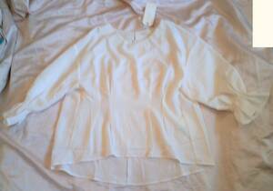 *Green Parks/ chocol rafinne robe candy sleeve 7 minute sleeve blouse eggshell white free size new goods **