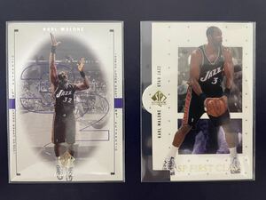 NBAカード　カール・マローン　KARL MALONE SP AUTHENTIC UPPER DECK ※2枚セット(レギュラーカード/インサートカード:SP FIRST CLASS)