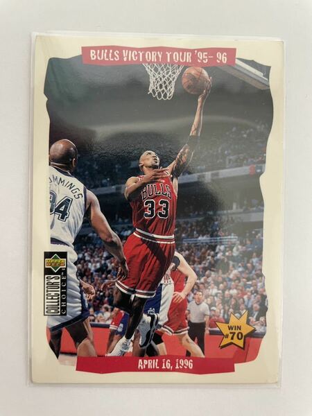 NBAカード　BULLS VICTORY TOUR ‘95-‘96 APRIL 16 ,1996 WIN♯70 UPPER DECK COLLECTOR’S CHOICE 【当時シーズン最多勝利70勝ブルズ】
