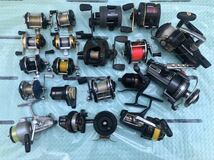 1円~ スピニングリール SHIMANO US-3 OLYMPIC LET’S GO MIDGET DAIWA 7250RLA CORONET RYOBI 釣りリール　20台　まとめ　回転OK 動作OK 1_画像1