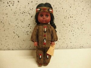 0320359w[Carlsson Dolls race doll sleep I doll ] secondhand goods /20.5cm degree / America Indian doll brown . girl / "Carlson" Vintage 