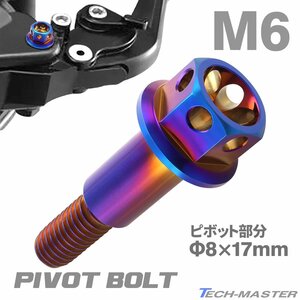 バイク ハンドル レバーボルト ピボットボルト Φ8×17mm M6×13mm ステンレス 焼きチタンカラー TH0534