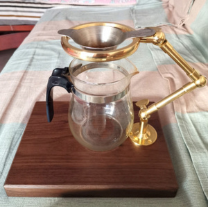  coffee drip stand 1 piece wooden brass filter holder stylish height adjustment possible outdoor camp recommendation popular compact size 