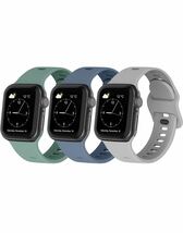 Apple Watch バンド38/40/41mm通気性 防汗アッ シリコン スポーツバンド 交換リストバンドiWatch Series 7/6/5/4/3/SEに対応 3本セット_画像1