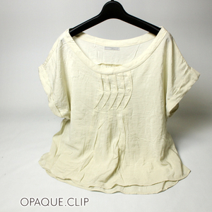 美品 (株)ワールド OPAQUE.CLIP オぺークドットクリップ ゆったり 可愛い 柔らか レーヨン カットソー M 19D07