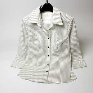  beautiful goods MAYSON GREY Mayson Grey adult pretty stripe pattern cotton shirt 1 S 19D04