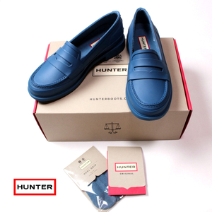 ** не использовался обычная цена 15000 иен HUNTER Hunter ** REFINED PENNY LOAFER MATTE UK3 JPN22cmpe колено Loafer резиновые сапоги 