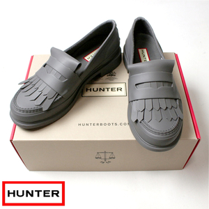 ** не использовался обычная цена 16000 иен HUNTER Hunter ** REFINED FRINGE PENNY LOAFER UK3 JPN22cmpe колено Loafer резиновые сапоги 