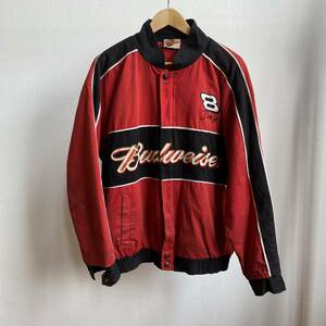 古着 WINNERS CIRCLE レーシングジャケット ウイナーズサークル Racing jacket BUDWEISER バドワイザー ビッグサイズ レッド XL　B697