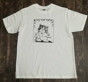 じゃりん子チエ・コテツ・昭和アニメ・Tシャツ・ホワイト・M