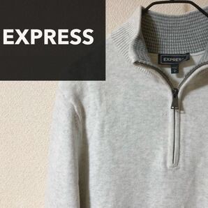 EXPRESS エクスプレス ジップアップ モックネック スモールライオン セーター 日本サイズM相当 日本未入荷