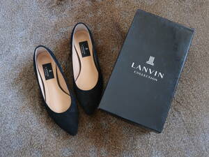 ランバンコレクション　星柄型押しパンプス　黒　サイズ23.5　ヒールビジュー　LANVIN COLLECTION