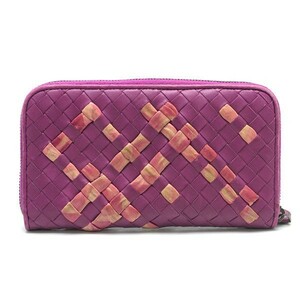 BOTTEGA VENETA Bottega Veneta длинный кошелек 114076 V00AT 5274 сетка кожа фиолетовый 80204