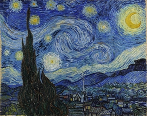 Art hand Auction New Van Gogh's Starry Night special technique high-quality print in wooden frame with photocatalytic coating Special price 1980 yen (shipping included) Buy it now, Artwork, Painting, others