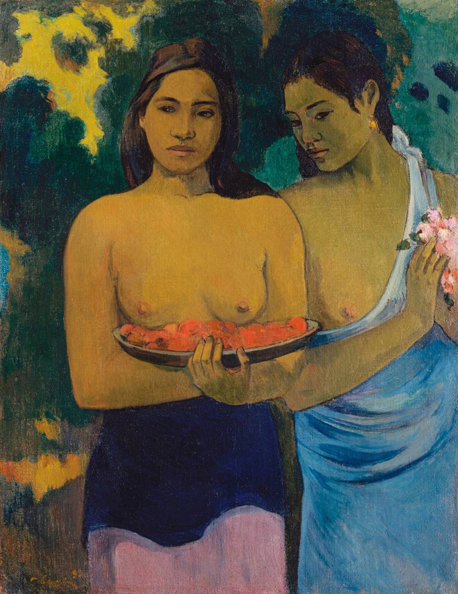 Nouvelle technique spéciale Seins et fleurs rouges de Gauguin impression de haute qualité, encadré, traitement photocatalytique, prix spécial 1980 yens (frais de port inclus) Achetez-le maintenant, Ouvrages d'art, Peinture, Portraits