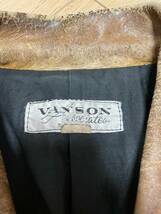 [70s VANSON] 白タグ シングルライダース レザージャケット 40 ブラウン 70年代 バンソン_画像3