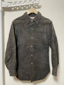 [EGO TRIPPING] デストロイ加工 ウエスタン レザーシャツジャケット M 牛革 エゴトリッピング