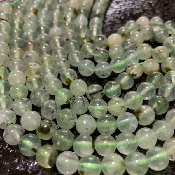 「0479」高品質 プレナイト 8mm 1連 ビーズ 天然石 パワーストーン