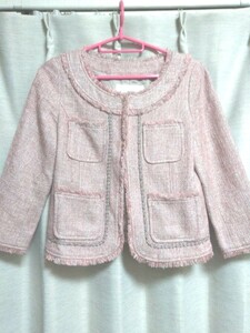 JILLSTUART ジルスチュアート ツイードノーカラージャケット Sサイズ ツイードジャケット ノーカラージャケット