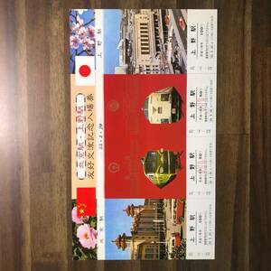 昭和55年3月20日北京駅・上野駅有効交流記念入場券