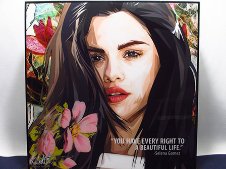 [Neu Nr. 122] Pop-Art-Panel Selena Gomez, Kunstwerk, Malerei, Porträts