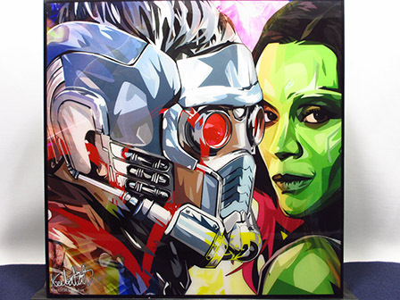 [Neu Nr. 140] Pop-Art-Panel Star-Lord Gamora, Kunstwerk, Malerei, Porträt