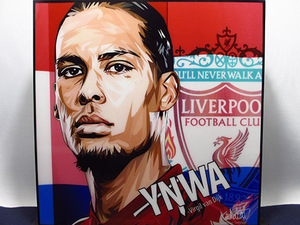 Art hand Auction [Nouveau n°215] Panneau pop art Virgil van Dijk football, Ouvrages d'art, Peinture, Portraits