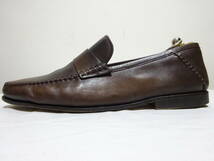 Santoni　サントーニ　Uチップローファー　レザーローファー　ダークブラウン　アンライニング仕様　ITALY製　10　28.5cm位_画像10