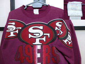 US古着 90s NFL サンフランシスコ フォーティナイナーズ ビッグロゴ スウェット クリフイングル製 / 90年代 San Francisco 49ers スエット