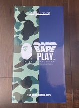 新品 未開封 A BATHING APE BAPE 1st CAMO SHARK BE@RBRICK 400％ NAVY ベアブリック エイプ ベイプ シャーク ネイビー MEDICOM TOY_画像4