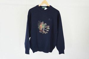 【即決】LYLE&SCOTT ライル＆スコット メンズ セーター ニット トップス ゴルファー刺繍 ネイビー サイズ:S【578307】