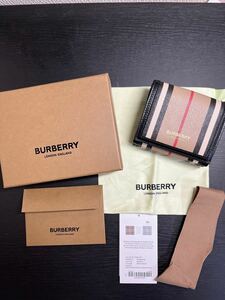 BURBERRY ミニ財布 バーバリーアイコンストライプ