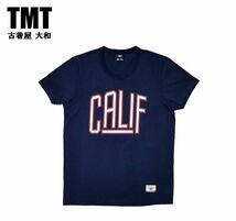 #古着屋大和 古着男子 送料無料 アメカジ 芸能人着用ブランド TMT CALIF カリフォルニア プリントTシャツ Tシャツ L ネイビー 参考価格8580_画像1