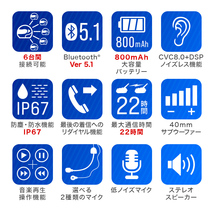 バイク インターコム インカム バイクインカム ハンズフリー 通話 ワイヤレス 同時接続:6台 Bluetooth_画像8