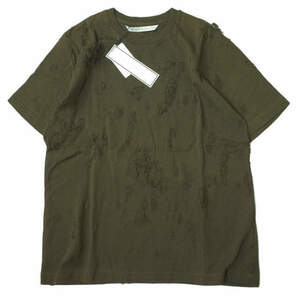 新品 JOHN LAWRENCE SULLIVAN ジョンローレンスサリバン 日本製 DAMAGED TEE ダメージ加工Tシャツ 5A010'17-16 S KHAKI 半袖 g4797