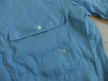 MADE IN ITALY 100%LINEN BASILE SHIRT blue イタリア製 リネン シャツ 水色_画像3