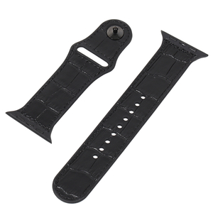  Apple watch band belt black ko type pushed . leather strap black series 1/2/3/4/5/6/SE all series correspondence [42mm44mm]