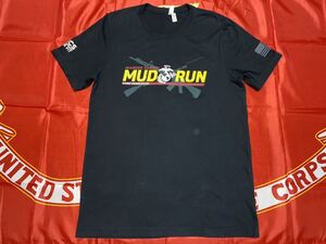 中古美品　USMC camp PENDLETON MUD RUN 2019 コットンTシャツ　Lサイズ　ブラック