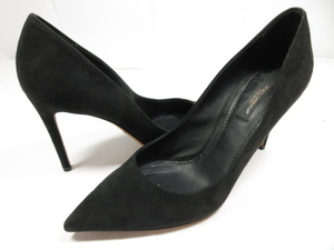 ■ Super belle marchandise [DOLCE & GABBANA] Escarpins à talons en cuir suédé (dames) taille 37, 5 Noir Noir ◇ 8LZ3238 ◇, Dolce & Gabbana, des chaussures, pour femme