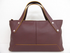 ■ Super beautiful goods [LOEWE] Napa leather handbag logo embossed (ladies) Bordeaux L22 ◇ 5HT1162 ◇, Loewe, for women, Handbag