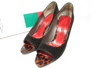 #[ Ginza Kanematsu GINZA Kanematsu] suede pin heel pumps ( lady's ) size23D black *15LZ3368*