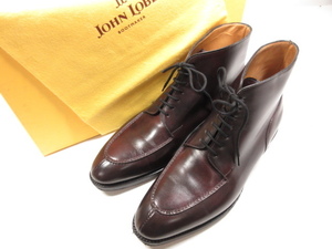 ■HH ミュージアムカーフ 【ジョンロブ JOHN LOBB】 超美品 CHAMBORDBOOT シャンボード2ブーツ (メンズ) 7E 8695B 色はプラム 18MZ1869