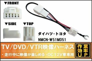 走行中に映像が楽しめる TOYOTA DAIHATSU トヨタ ダイハツ NMCN-W51MD51 対応 TV DVD VTR 映像ハーネス ケーブル コード DC12V 車専用