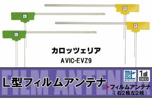 L型 フィルムアンテナ 4枚 地デジ ワンセグ フルセグ カロッツェリア carrozzeria 用 AVIC-EVZ9 対応 高感度 受信 汎用 補修用